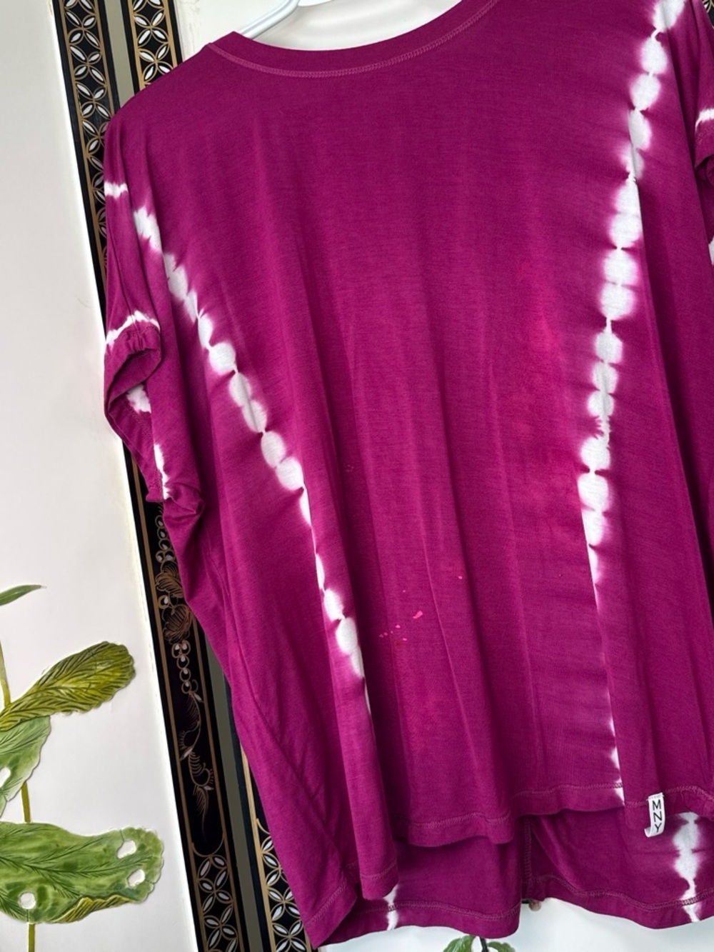 Marc New York Fuchsia Tie-Dye Short Sleeve Tee